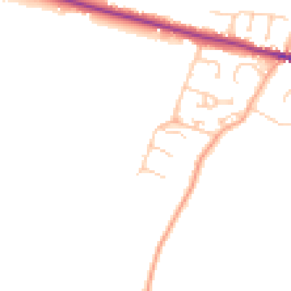 Daytime road noise heatmap for ME9 7QQ
