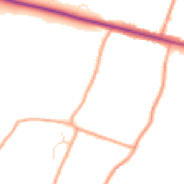 Daytime road noise heatmap for ME9 7TA
