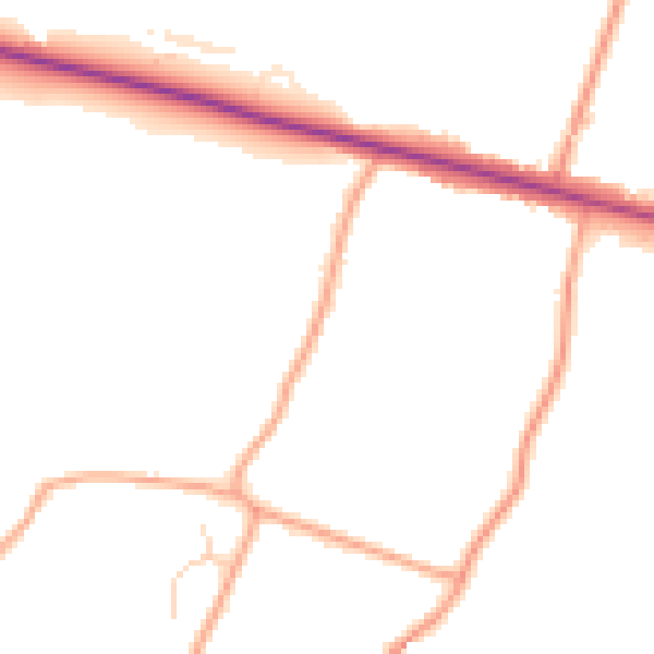 Daytime road noise heatmap for ME9 7TB