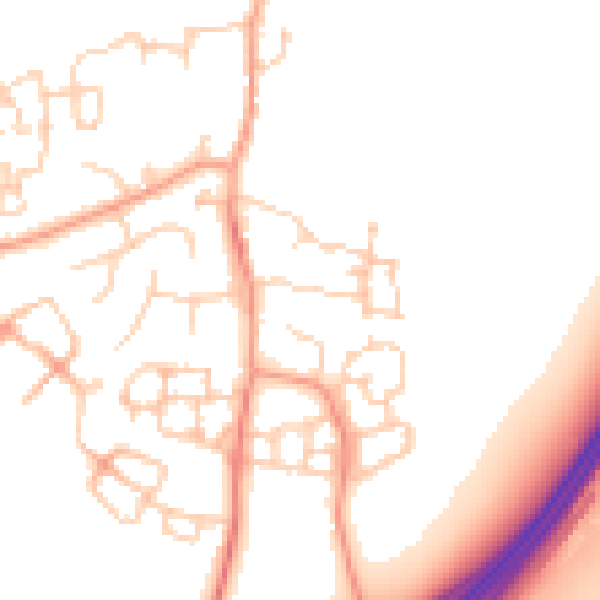 Daytime road noise heatmap for ME9 8DW