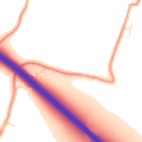 Daytime road noise heatmap for ME9 8EB