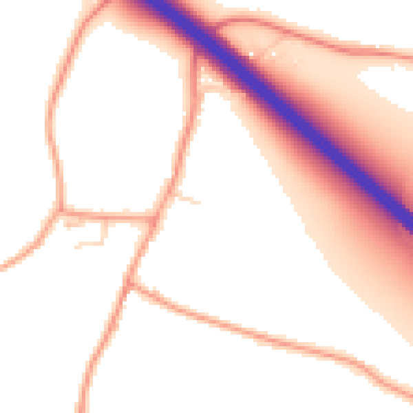 Daytime road noise heatmap for ME9 8EL