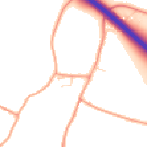 Daytime road noise heatmap for ME9 8EP