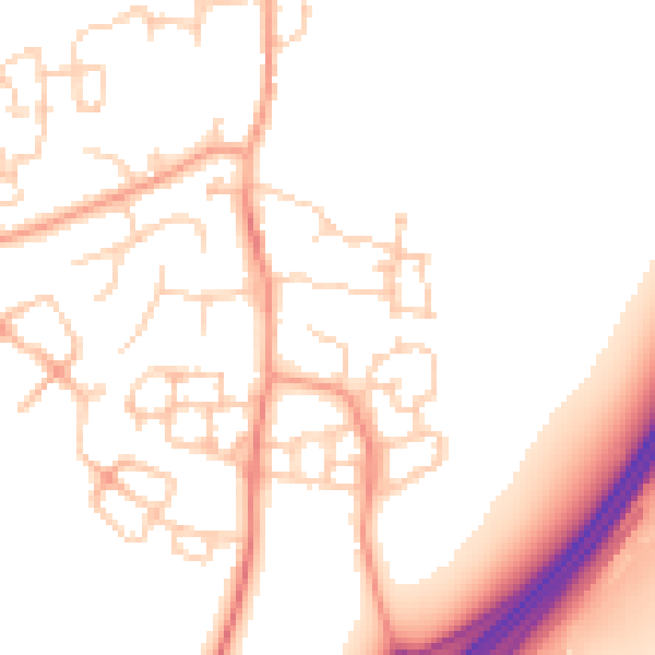 Daytime road noise heatmap for ME9 8LY