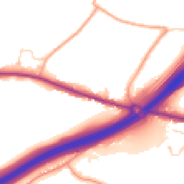 Daytime road noise heatmap for ME9 8ND