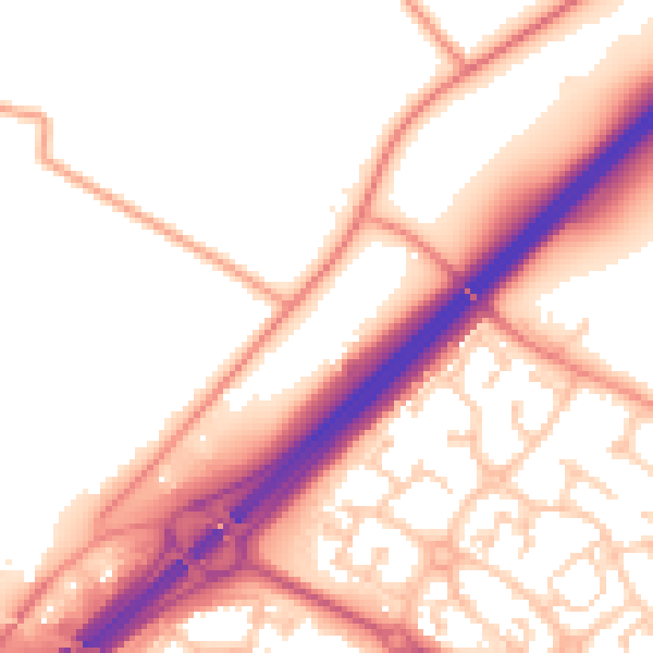 Daytime road noise heatmap for ME9 8PH