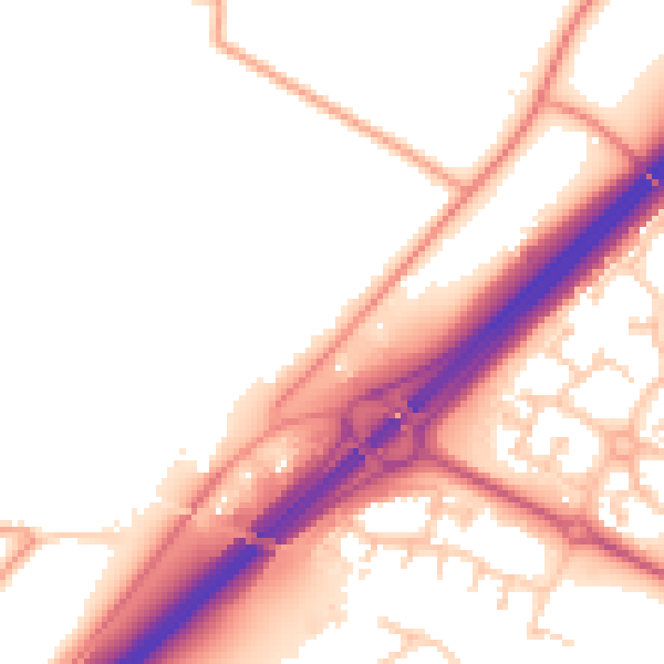 Daytime road noise heatmap for ME9 8PL