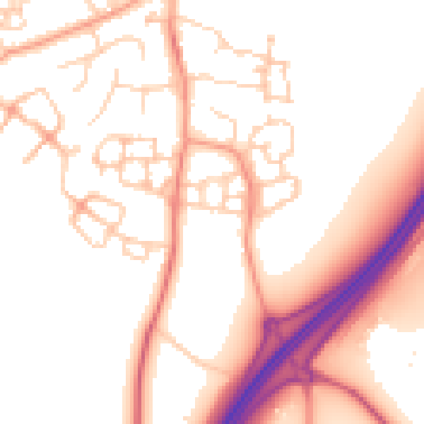 Daytime road noise heatmap for ME9 8QW