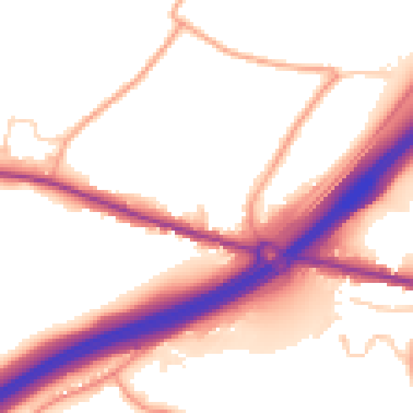 Daytime road noise heatmap for ME9 8TA