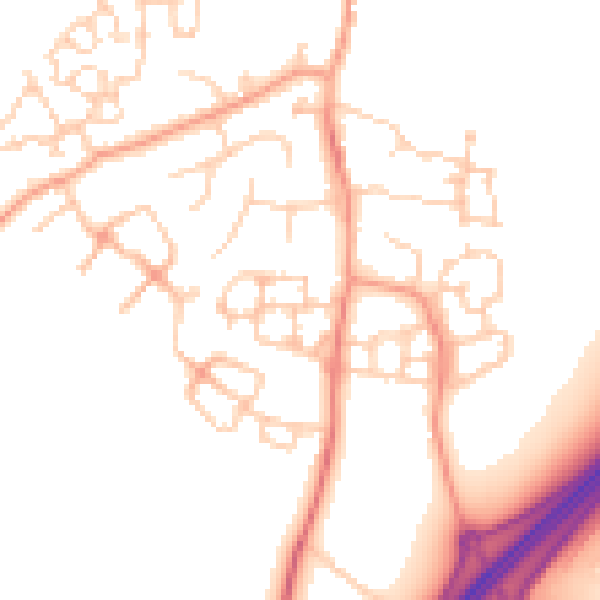Daytime road noise heatmap for ME9 8TT