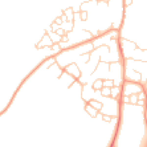 Daytime road noise heatmap for ME9 8WN