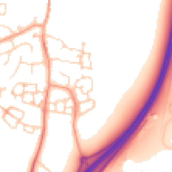 Daytime road noise heatmap for ME9 8WS