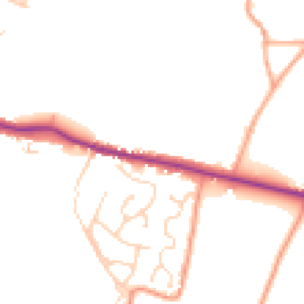 Daytime road noise heatmap for ME9 9AD