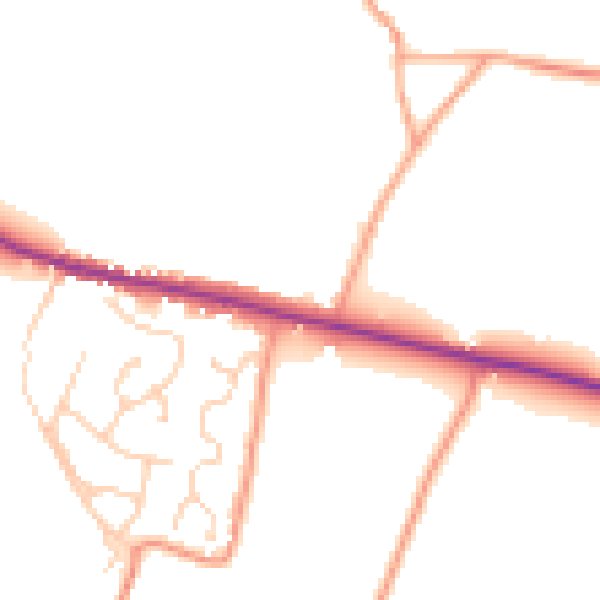 Daytime road noise heatmap for ME9 9AF