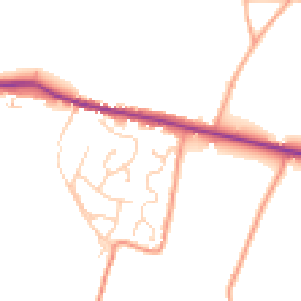 Daytime road noise heatmap for ME9 9AZ