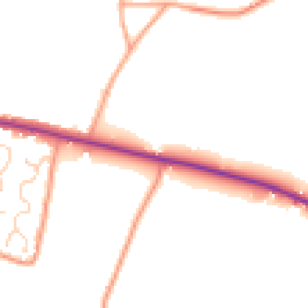 Daytime road noise heatmap for ME9 9LZ