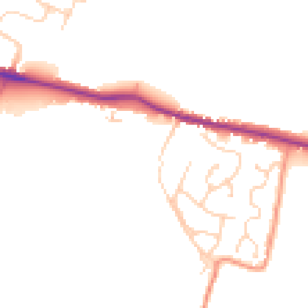 Daytime road noise heatmap for ME9 9NL