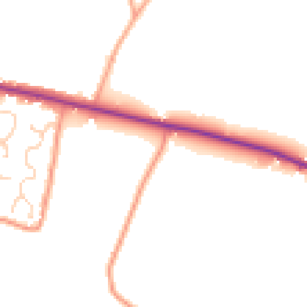 Daytime road noise heatmap for ME9 9NP