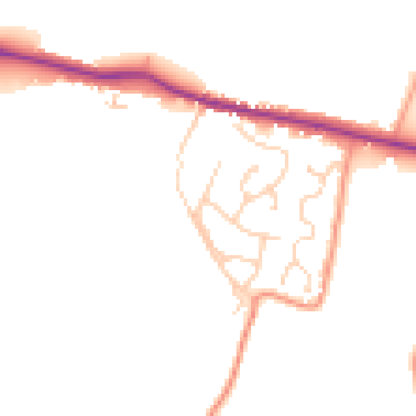 Daytime road noise heatmap for ME9 9NQ