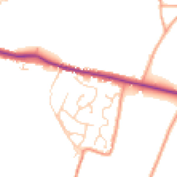 Daytime road noise heatmap for ME9 9PJ