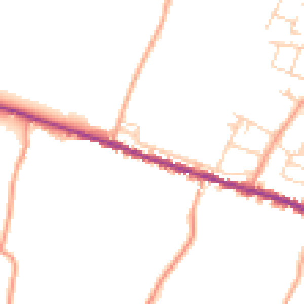 Daytime road noise heatmap for ME9 9QJ