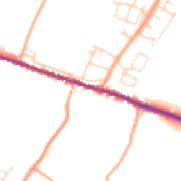 Daytime road noise heatmap for ME9 9QN