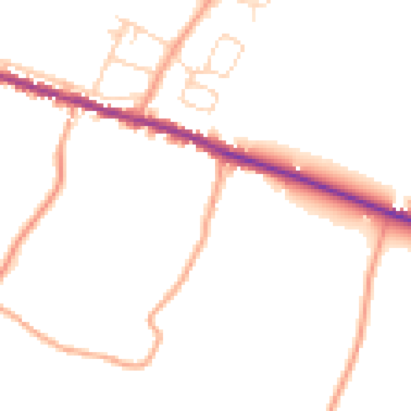 Daytime road noise heatmap for ME9 9QY