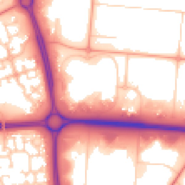 Daytime road noise heatmap for MK10 0BA