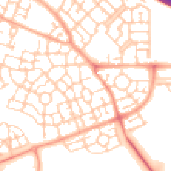 Daytime road noise heatmap for MK10 7AL