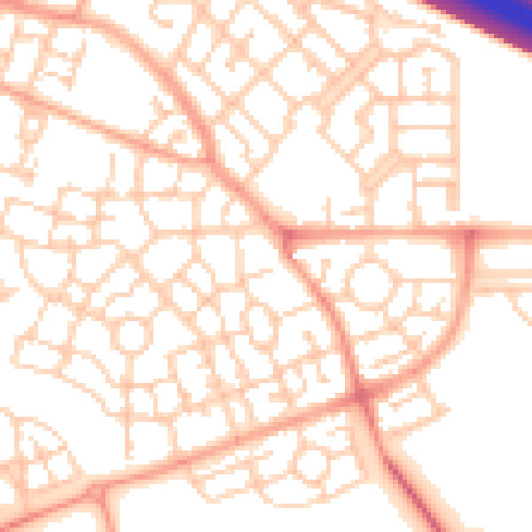 Daytime road noise heatmap for MK10 7AU