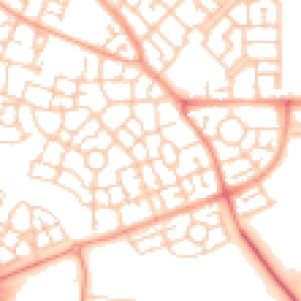 Daytime road noise heatmap for MK10 7AW