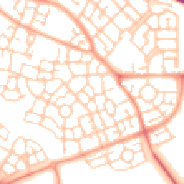 Daytime road noise heatmap for MK10 7AX