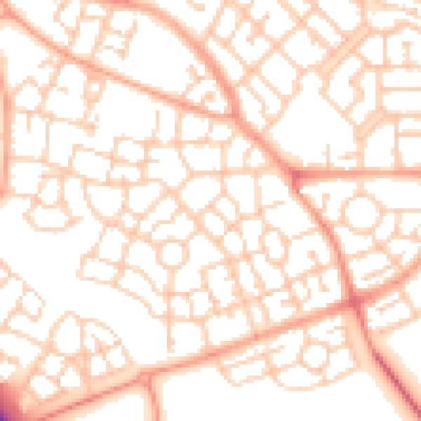 Daytime road noise heatmap for MK10 7AY