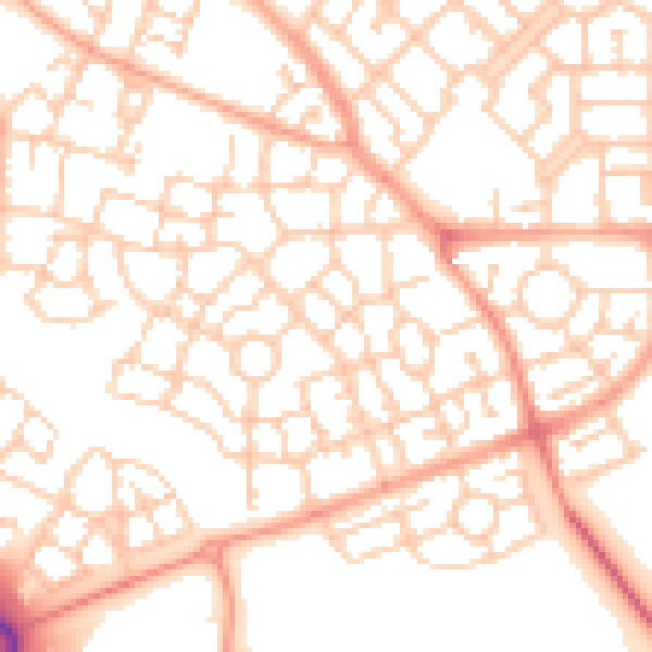 Daytime road noise heatmap for MK10 7AZ