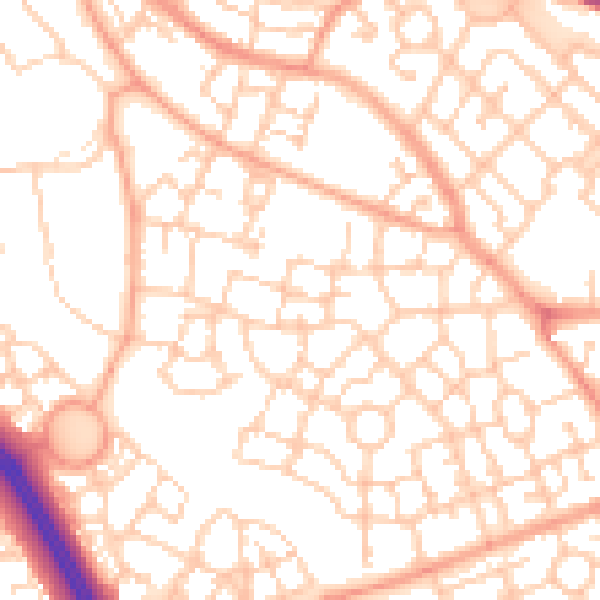 Daytime road noise heatmap for MK10 7BB