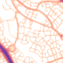 Daytime road noise heatmap for MK10 7BE