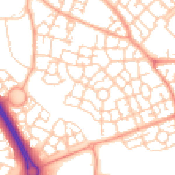 Daytime road noise heatmap for MK10 7BR