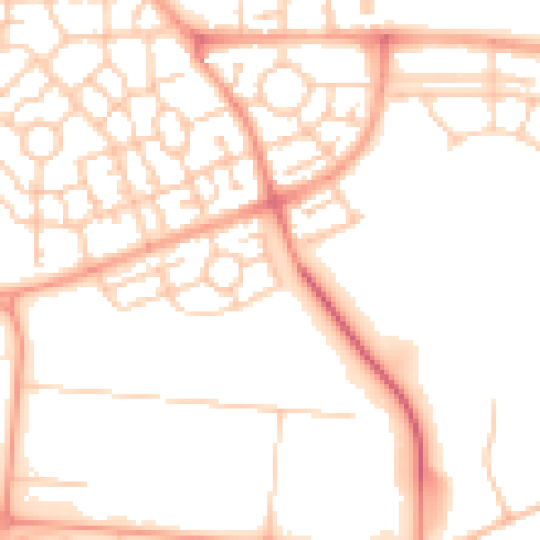 Daytime road noise heatmap for MK10 7DA