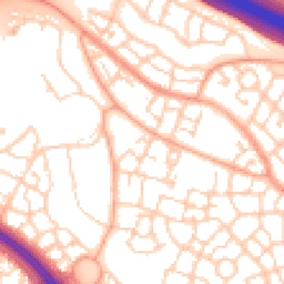 Daytime road noise heatmap for MK10 7EB