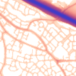 Daytime road noise heatmap for MK10 7EU