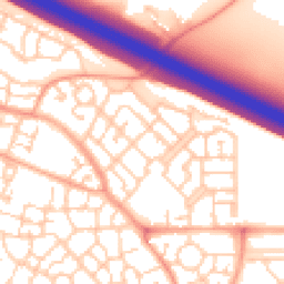Daytime road noise heatmap for MK10 7GN