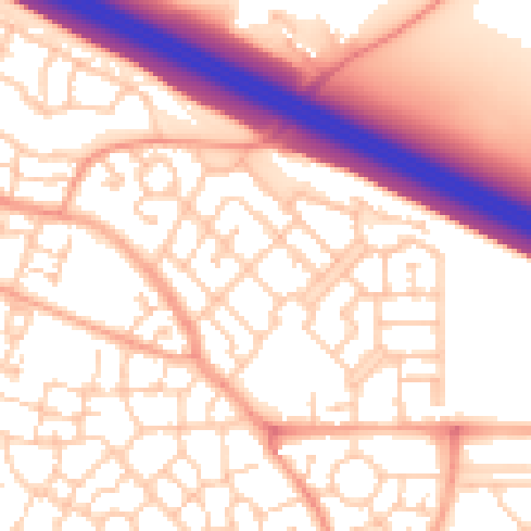 Daytime road noise heatmap for MK10 7GN