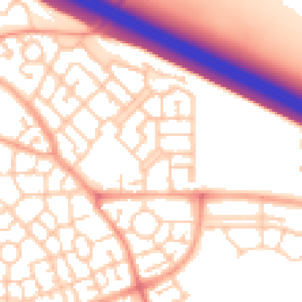 Daytime road noise heatmap for MK10 7HB
