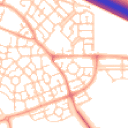 Daytime road noise heatmap for MK10 7JA