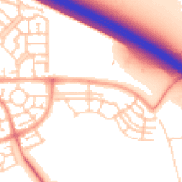 Daytime road noise heatmap for MK10 7JZ
