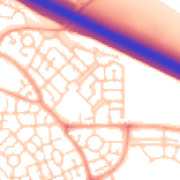 Daytime road noise heatmap for MK10 7LB