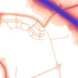 Daytime road noise heatmap for MK10 7LW