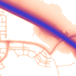 Daytime road noise heatmap for MK10 7NU