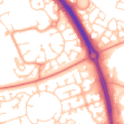 Daytime road noise heatmap for MK10 9BE