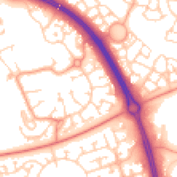 Daytime road noise heatmap for MK10 9BJ